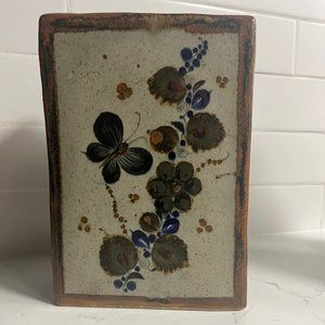 Rare Mexican, Burnished Butterfly Vase from Tonala, Jalisco, Mexico